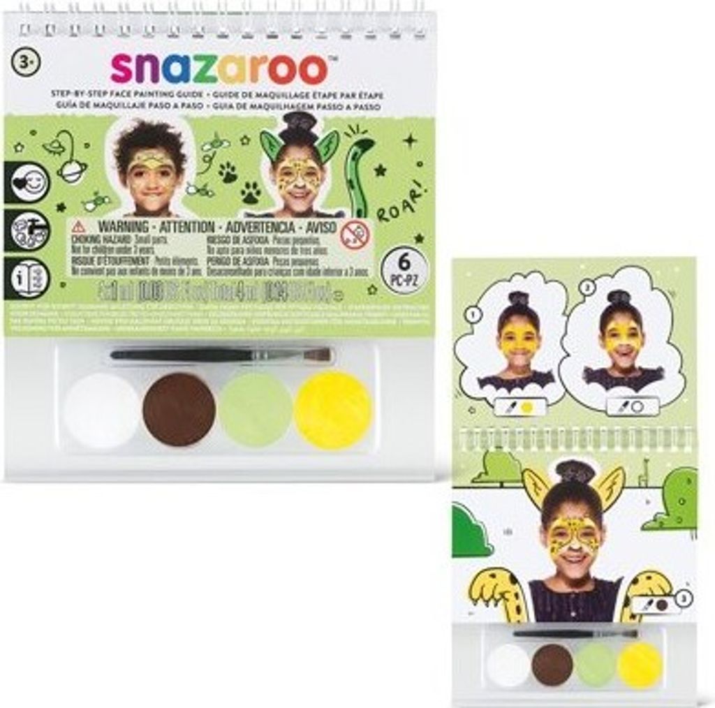 SNAZAROO 4er-Set Gesichtsmalfarben mit Dschungelmuster