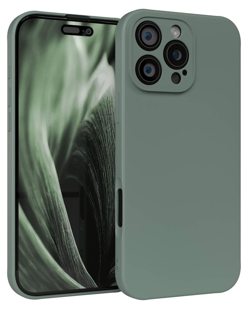 EAZY CASE - TPU Hülle für Apple iPhone 16 Pro Max, TPU Case stoßfeste Handyhülle, weiches Cover mit Kameraschutz, Silikonhülle in Grün
