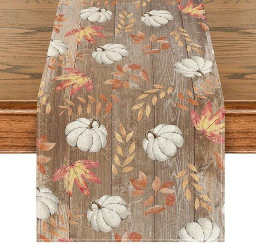 Artoid Fashion Planks – Brauner Kürbis-Herbst-Tischläufer, saisonale Küchendekoration, Dekoration für drinnen, 40 x 300 cm