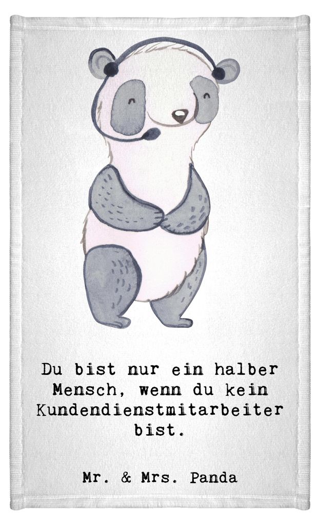 Mr. & Mrs. Panda Frotteetuch Kundendienstmitarbeiter Herz - Weiß - Geschenk, Gästetuch, Kleines Handtuch, Spruch, Customer Service, gäste wc, Wi...