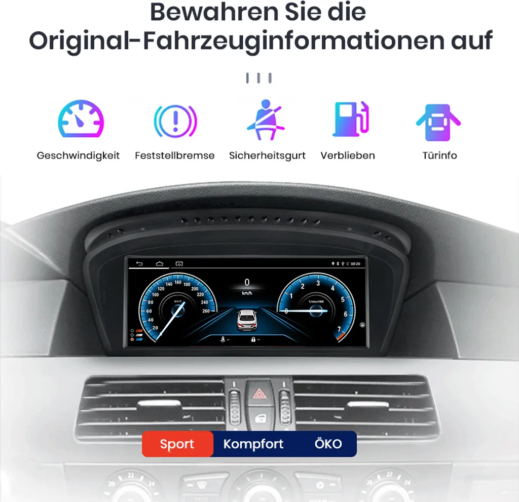 Autoradio Android Auto BMW Série 5 E90 E91 CCC avec Écran Tactile 8.8" - 9