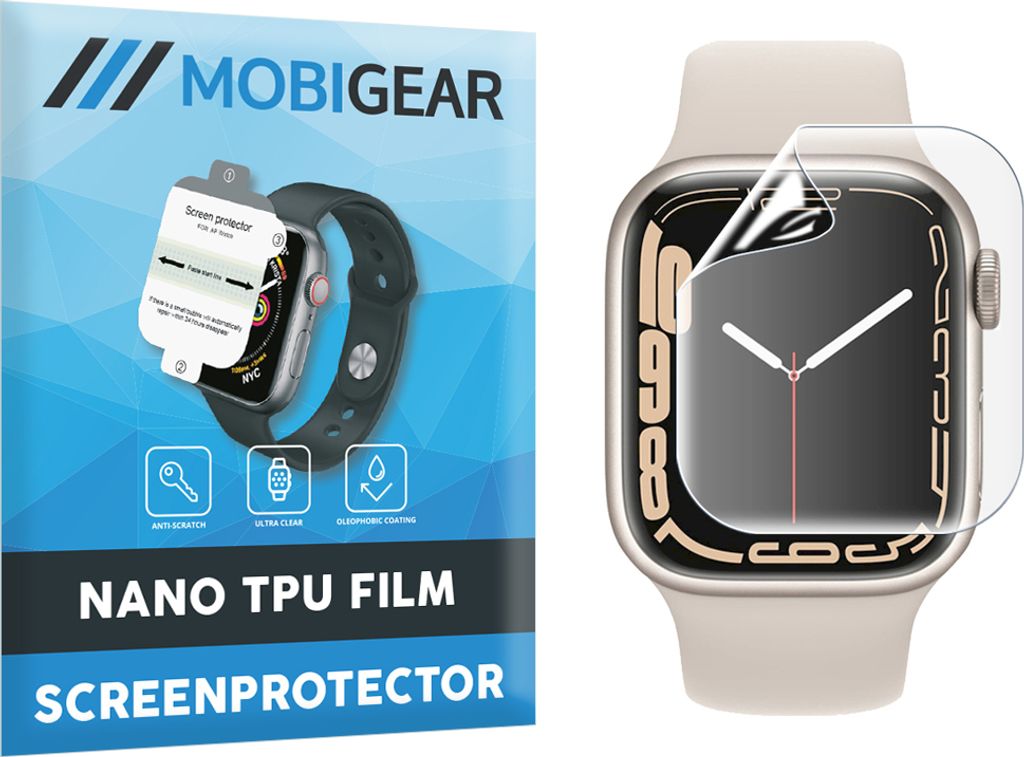 Mobigear Apple Watch - 41 mm Hydrogel TPU Displayschutz - Hüllenfreundlich