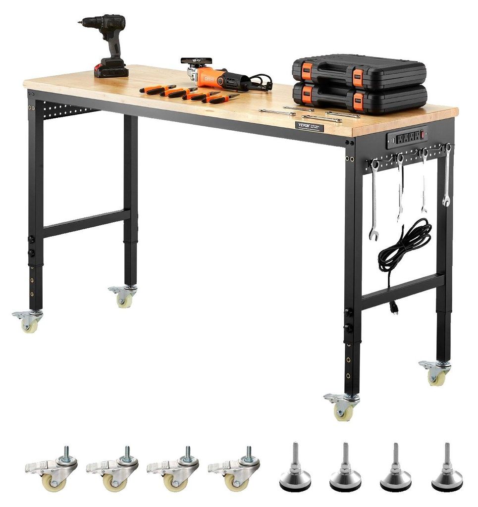 Pracovní stůl VEVOR 1524x559x711-1030mm, nosnost 907 kg, Obrázek produktu 