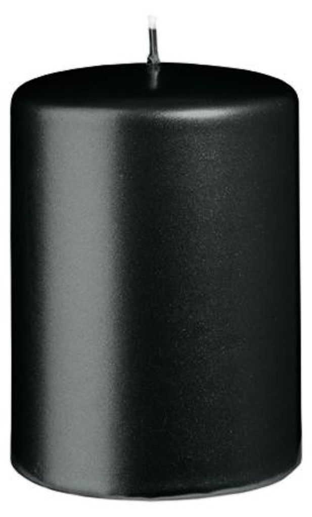 Stumpenkerzen Metallic Matt Schwarz 100 x Ø 70 mm, 6 Stück