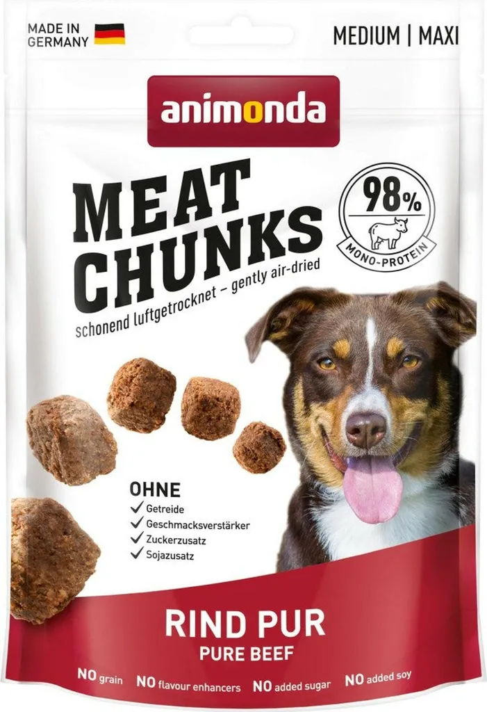 Friandise Chien Difficile Animonda Meat Chunks Bœuf Pur 6x80g Haute Qualité - 2
