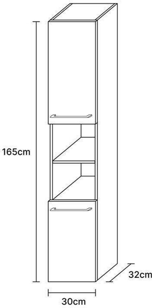 Planetmöbel Badmöbel Hochschrank Badezimmer Schrank schmal, Produktbild 4
