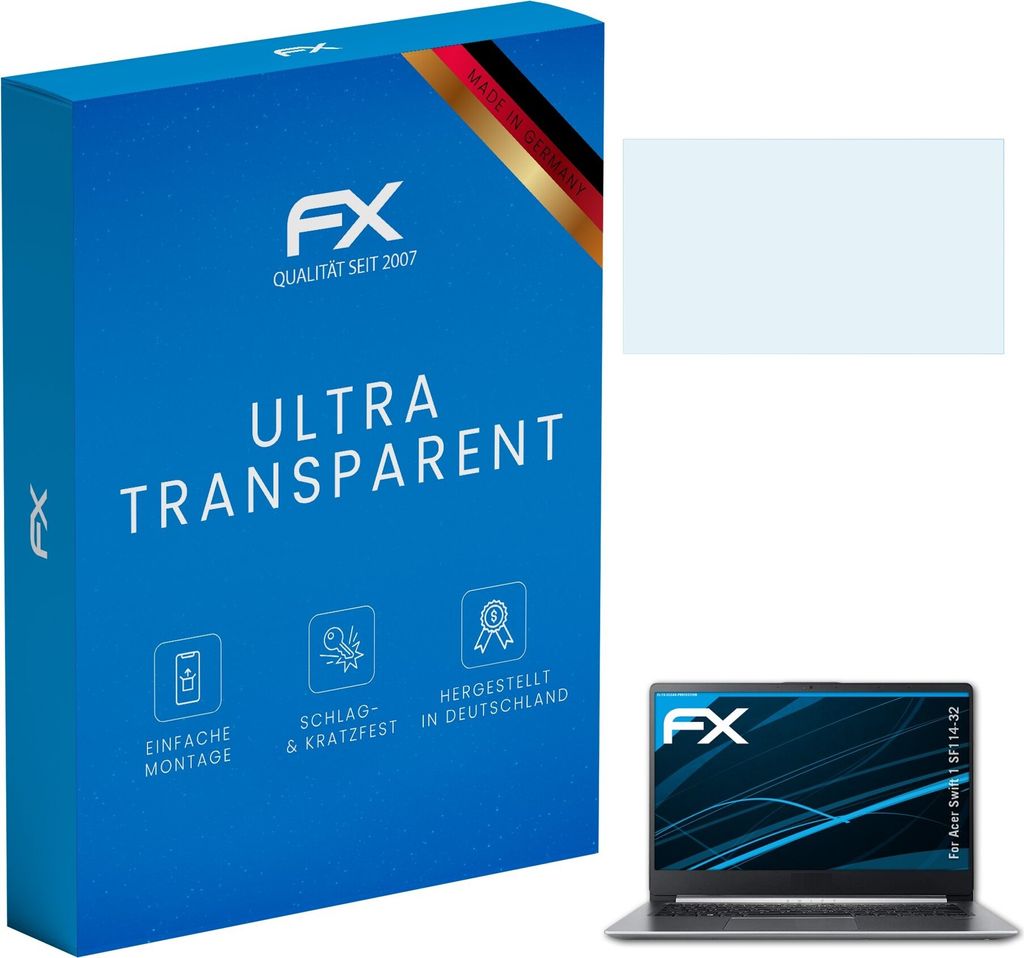 atFoliX FX-Clear 2x Schutzfolie kompatibel mit Acer Swift 1 (SF114-32) Displayschutzfolie