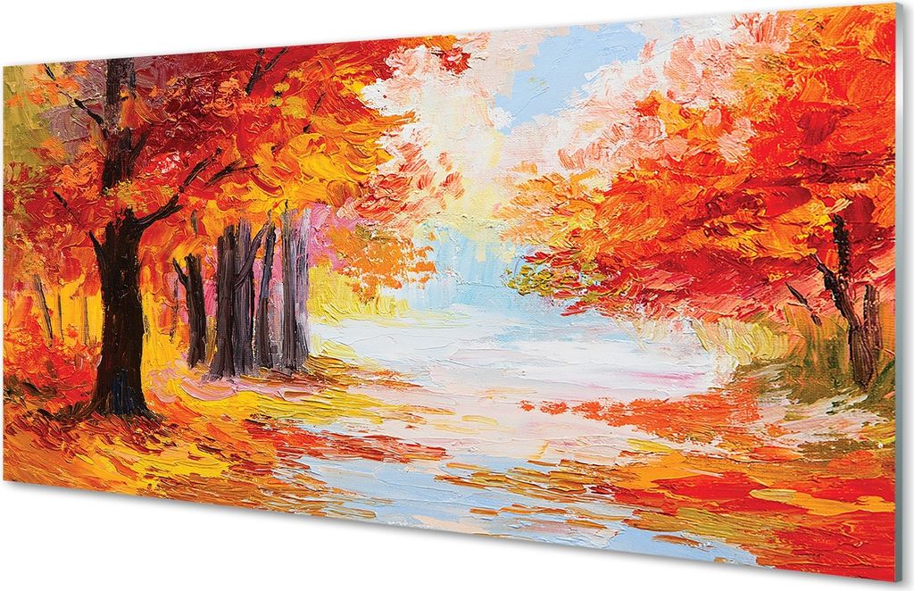 Glasbilder 120x60 Wandkunst Herbst-Blätter des Baumes