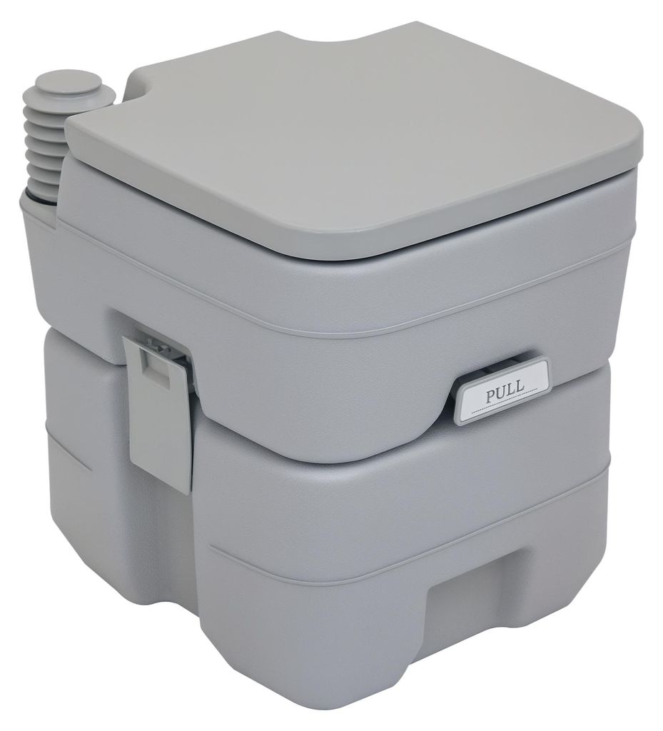 Campingtoilette, 20 L Mobil-WC, Camping-WC mit Spül- und Abwassertank, 35,5 cm, Kunststoff, für Garten und Terrasse, 35,5 x 41 x 42,5 cm
