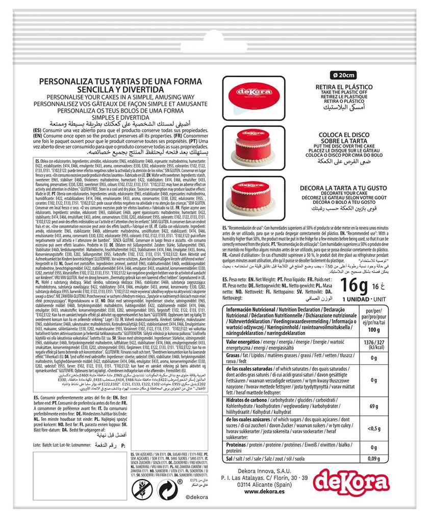 Dekora - 236040 Spiderman Tortenaufleger aus zuckerfreiem Produktbild 