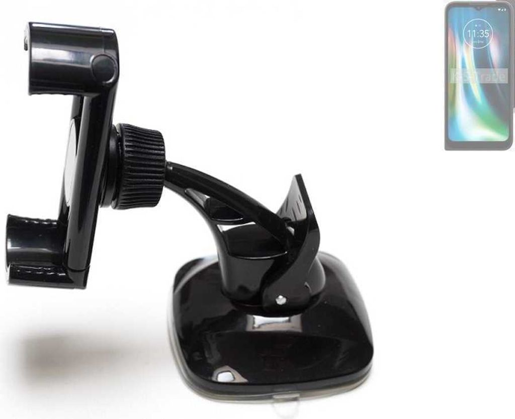 K-S-Trade kompakte Handy-Halterung Windschutzscheibe kompatibel mit Motorola Defy 2 Armaturenbrett schwarz Autohalterung KFZ Halter Scheiben-Halterung