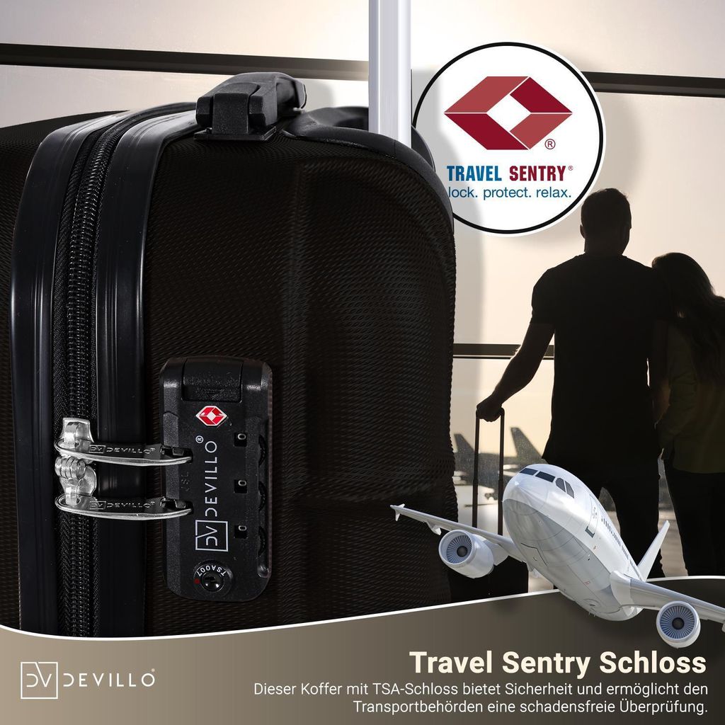 Devillo® sada kufrov 4ks. S-M-L-XL, Onyxblack - cestovný Obrázok produktu 2