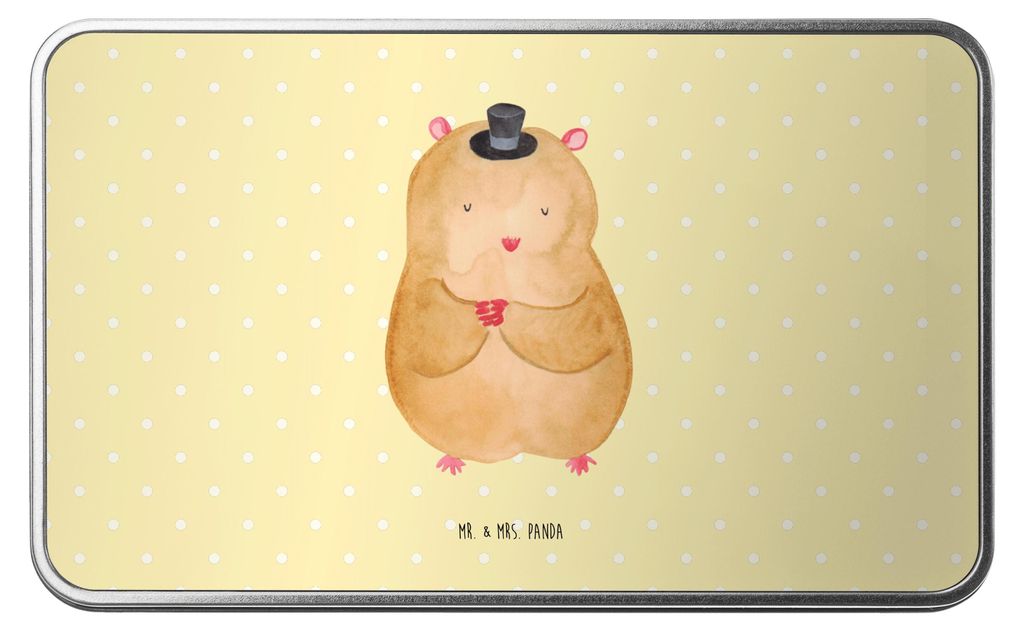 Mr. & Mrs. Panda Dose Hamster Hut - Gelb Pastell - Geschenk, Zwerghamster, Magier, Lustige Sprüche, Geschenkbox, Zauberer, plätzchendose, Teedose...