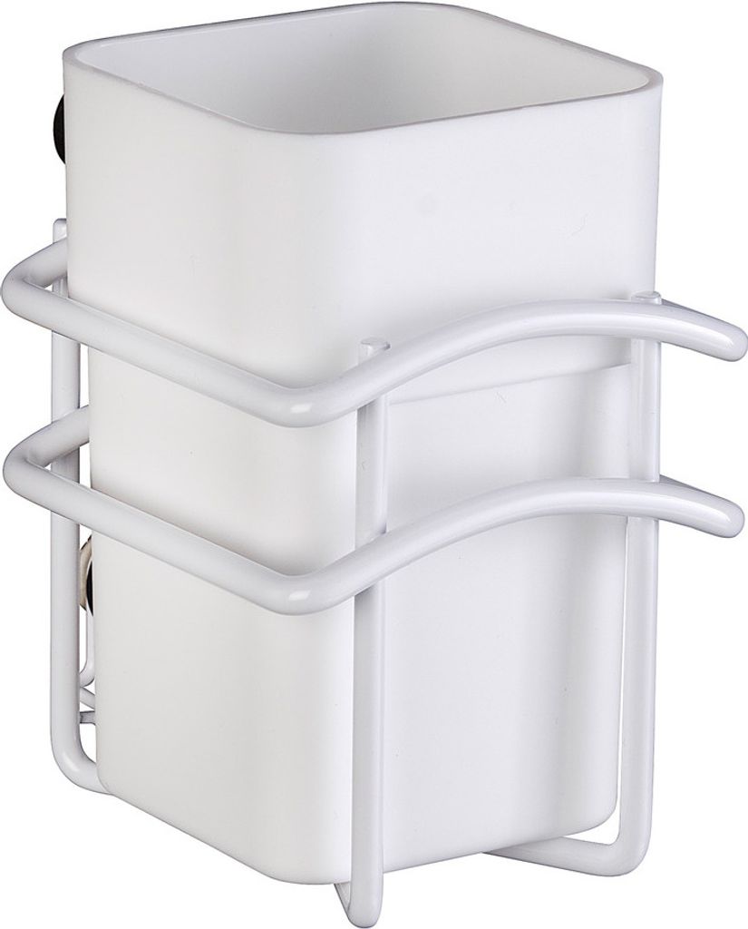 WENKO Zahnputz Becher Bürsten Halter Halter Bad Accessoires Classic Plus Weiß