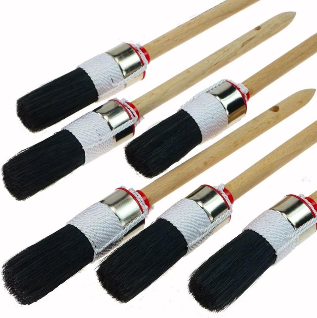 Professionelle Pinsel - Schwarze Borsten - 6 Stücke - Ø 25 mm - Größe 4