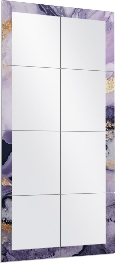 DEQORI Wandspiegel Puzzle 60x120 cm 'Violette Gesteinsader' Spiegel Ganzkörperspiegel