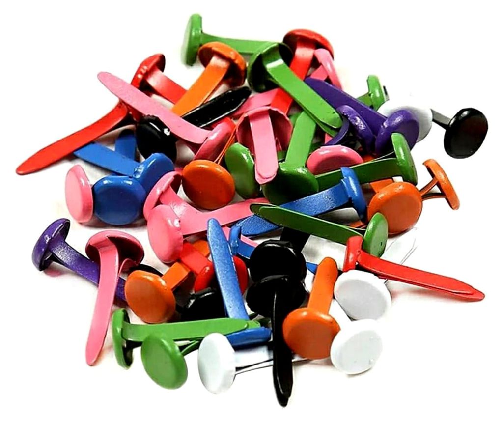 150 Stück Kleine Rundstifte Metallstifte in Pastellfarben für Scrapbooking und Basteln