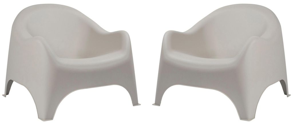 Gartenstuhl Stapelbar - 2 Stück - Beige - Wetterfest - Outdoor-Sessel - 70x80x81 cm - DUMBO - für Terrasse & Balkon
