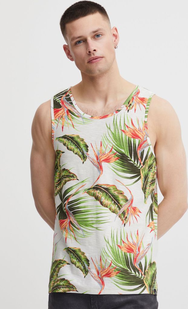 Blend BHTros Herren Tank Top mit Print Rundhals-Ausschnitt All-Over-Print hochwertige Baumwoll-Qualität