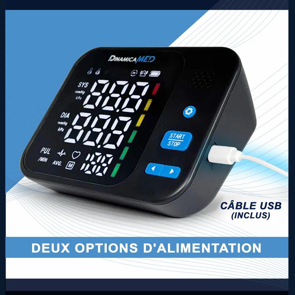 Tensiomètre Bras pour Suivi Médical à Domicile, Mémoire 2 Utilisateurs