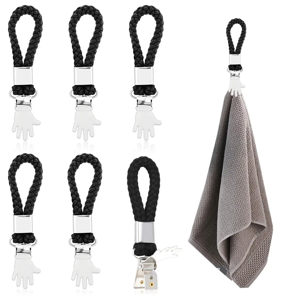 Attaches Serviettes avec Crochets : Pinces Métalliques Noires Robustes