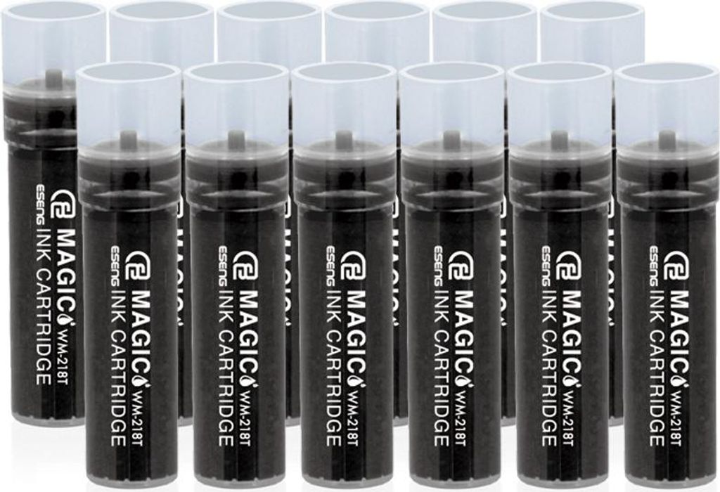 ESENG Whiteboard Marker Nachfüllpatronen MAGIC WM-218T, schwarz 12 Patronen