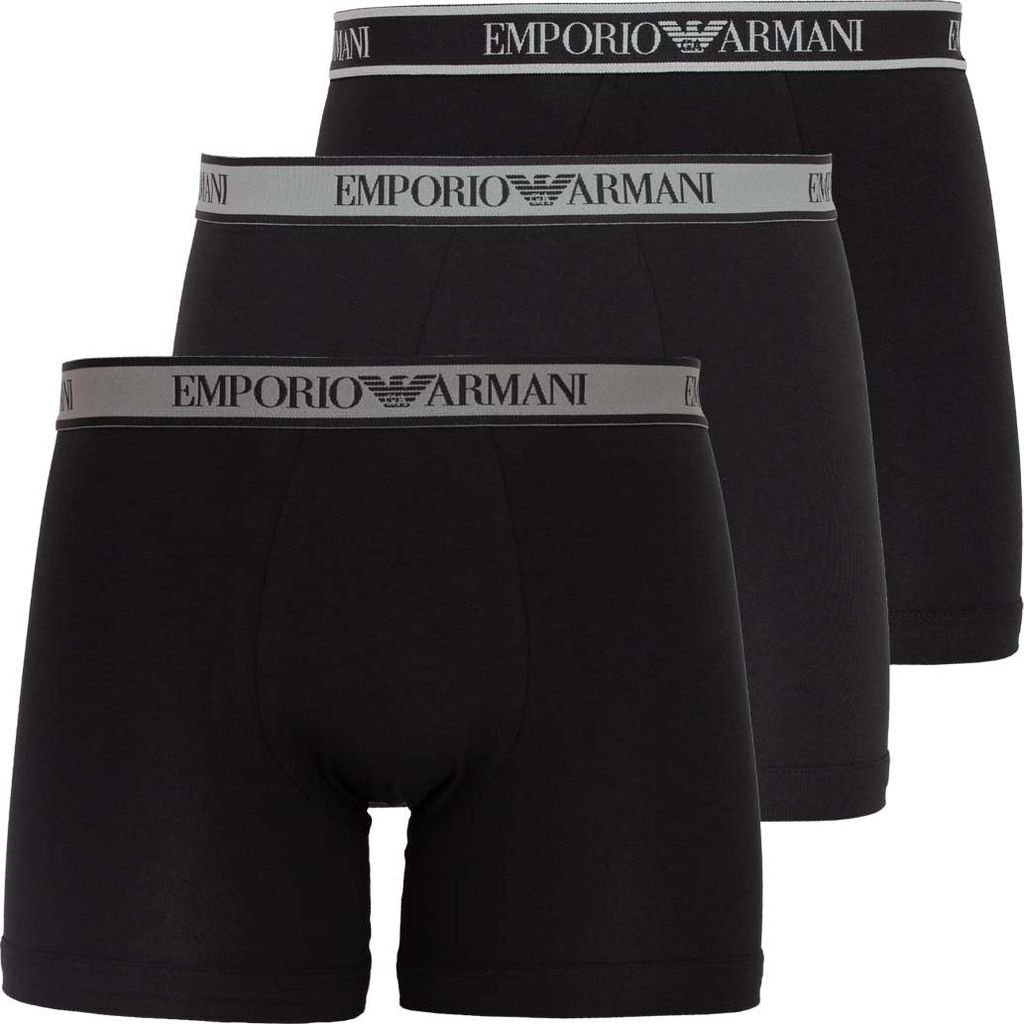 Emporio Armani Herren Boxershorts 3er Pack etwas länger am Bein Core Logoband Schwarz AF20669 EM000261 M 3-Boxer/Schwarz-MC061