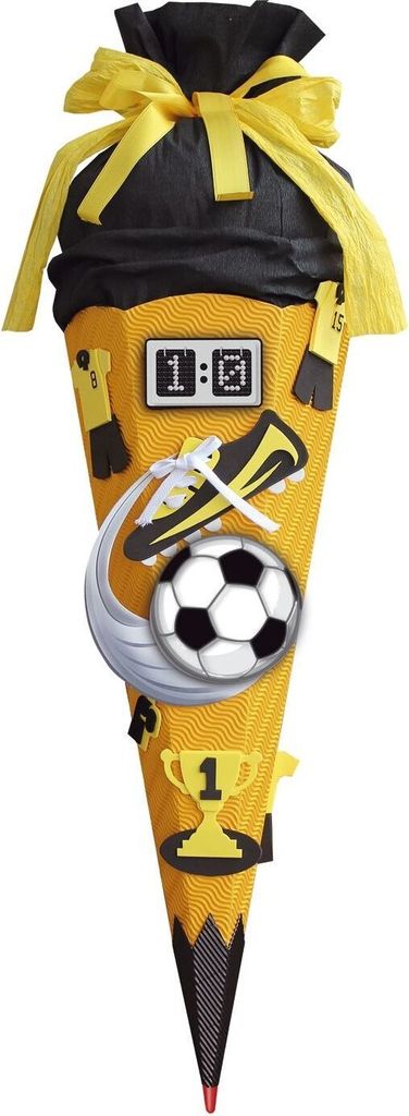 Školní sada na výrobu kornoutů ROTH Fotbalová žlutá 68 cm, Obrázek produktu 