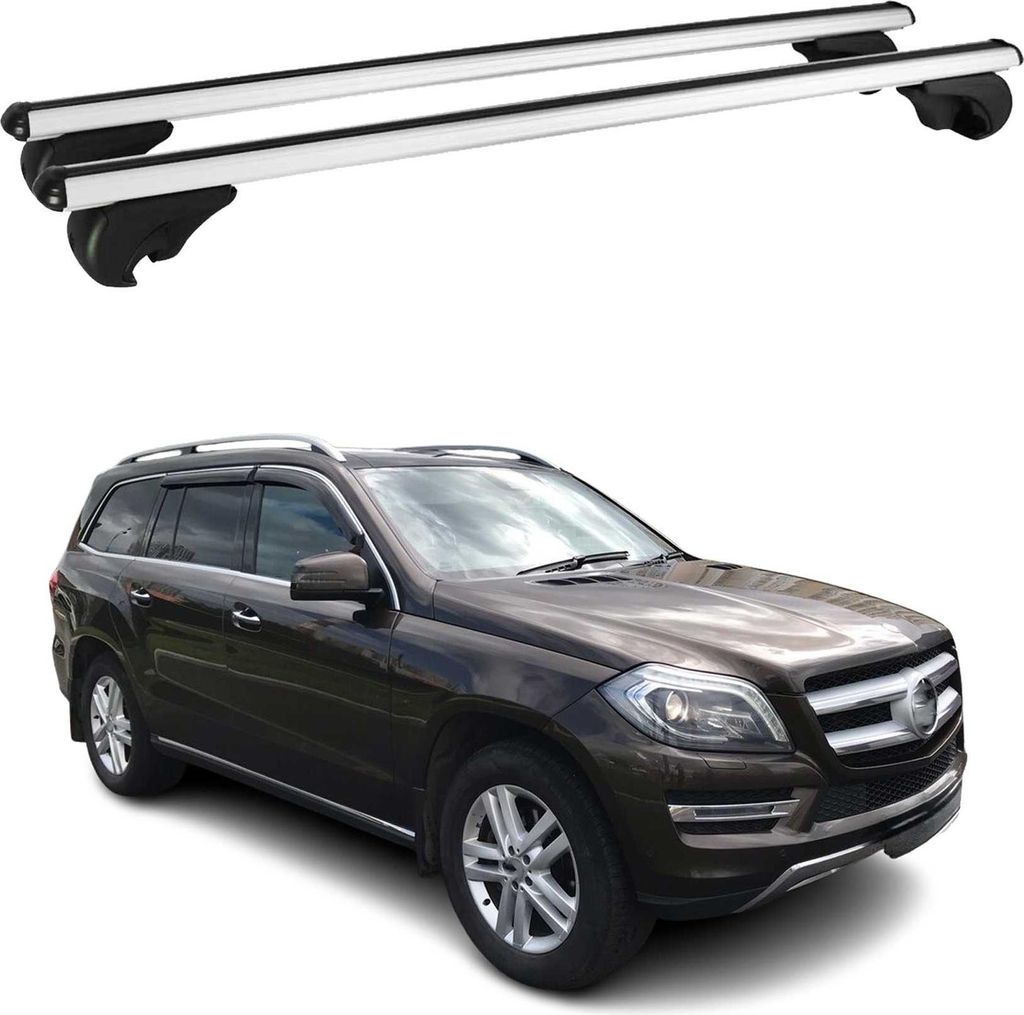 Dachträger Grundtäger für Mercedes GL Klasse X166 2013-2016 75kg Alu Silber 2x