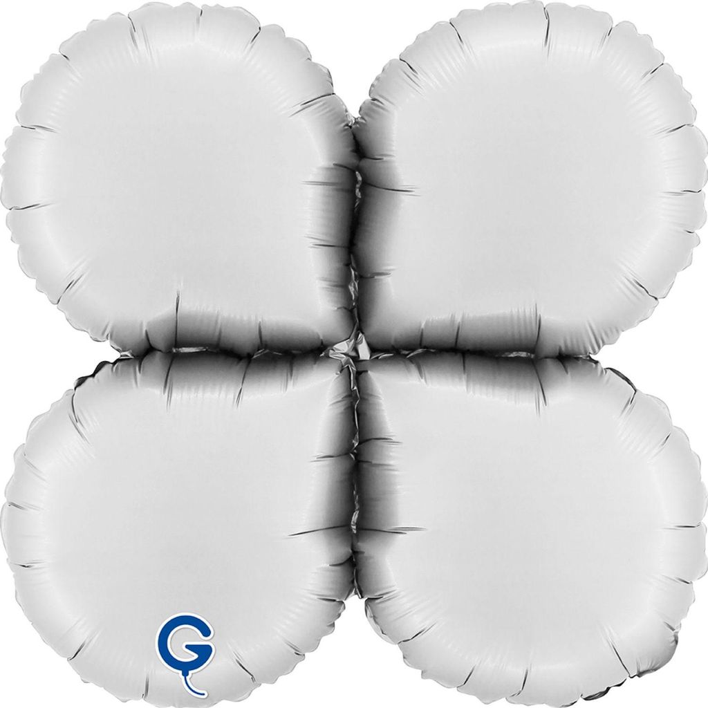 19" Folienballon Base Drops | 48 cm - Satin Weiß (NUR LUFT)