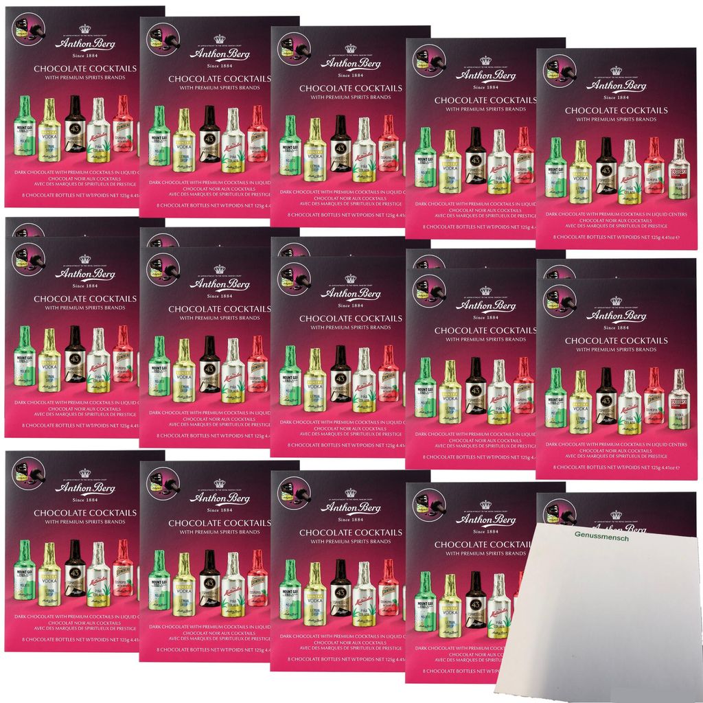 A.Berg Schokolade mit Cocktails VPE (15x125g Packung) + usy Produktbild 