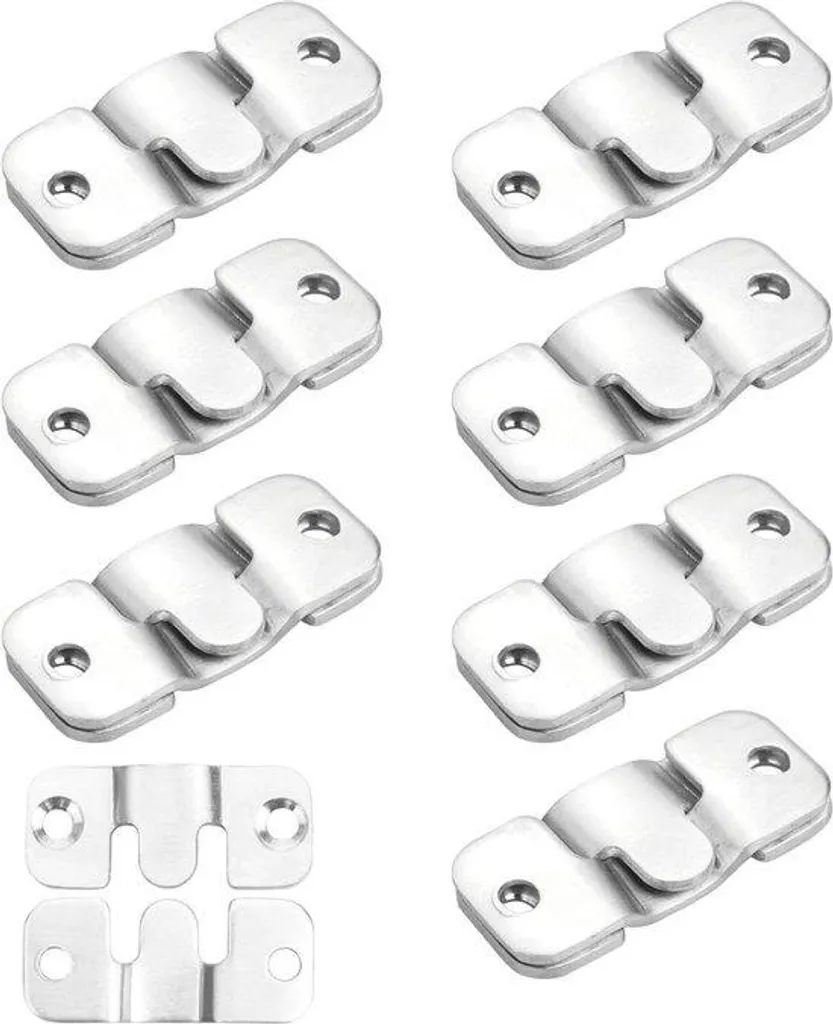 16 Fixations en Acier Inoxydable Type Z-Clip pour Cadres et Miroirs