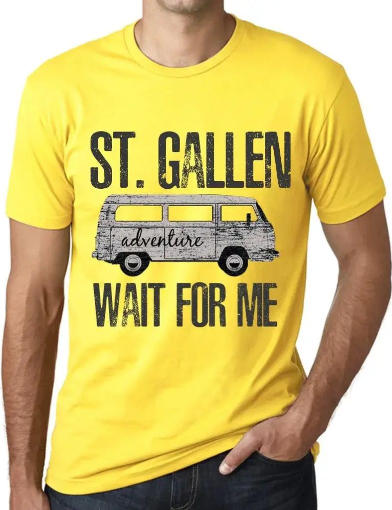 Herren Grafik T-Shirt Abenteuer warten auf mich in St Gallen – Adventure Wait For Me In St Gallen – Öko-Verantwortlich Vintage Jahrgang Kurzarm