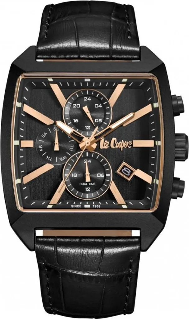 Montre Homme Noire Lee Cooper LC08180.651 Idéale pour le Bureau ou Soirée