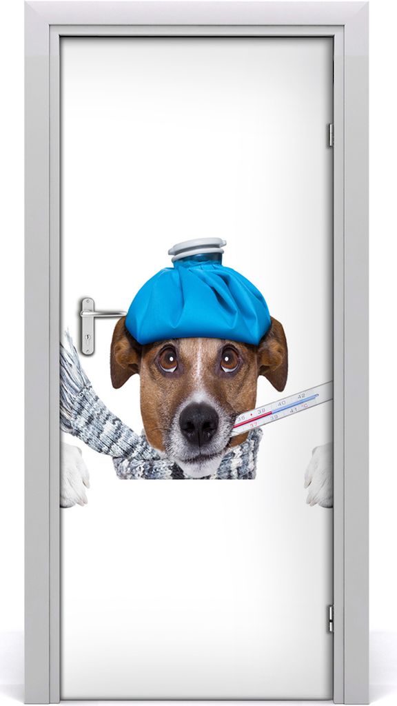 Tulup Türaufkleber 85x205 cm Dekorative Aufkleber Selbstklebend Wasserdichte Tapete Abnehmbar Schlafzimmer Wohnzimmer Wohnkultur - Wand kranker Hund