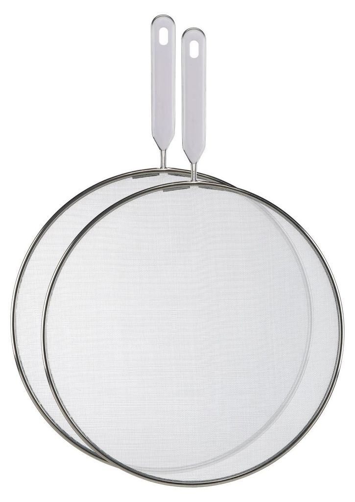 Paraspruzzi per padella in 2 pezzi - acciaio inox con Immagine del prodotto 