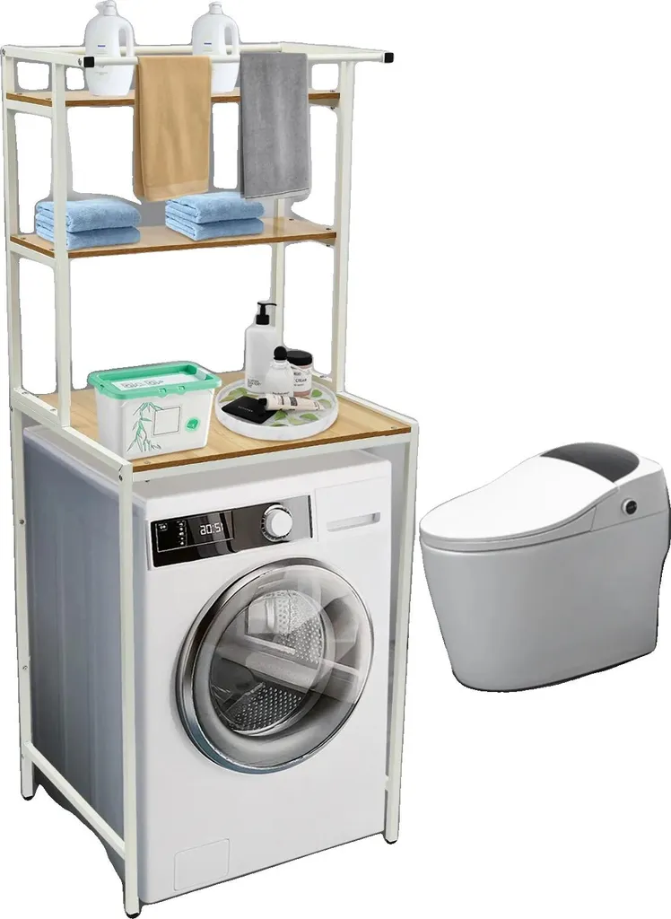 Étagère 3 niveaux haute capacité 10kg par plateau design blanc et bois