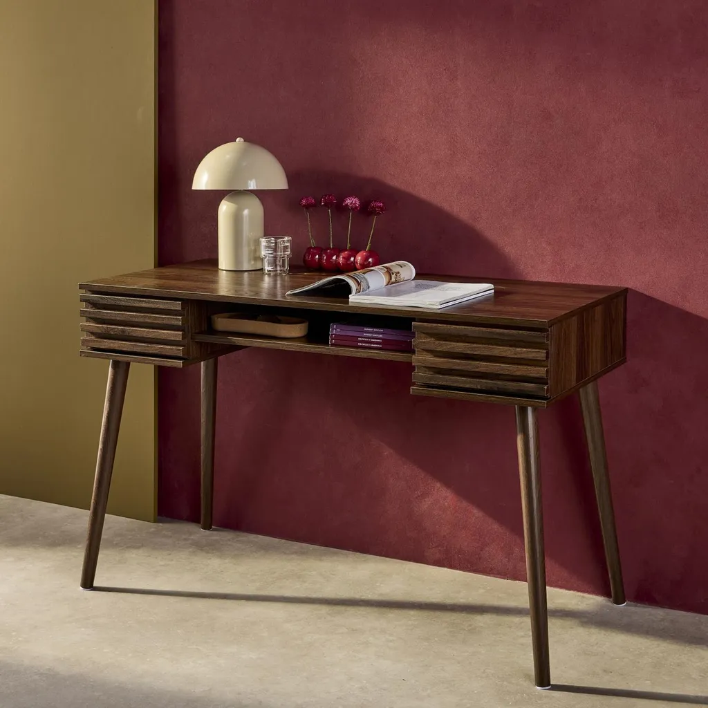 Scrivania Noce Design Moderno 2 Cassetti - Arredo Studio Professionale - 5