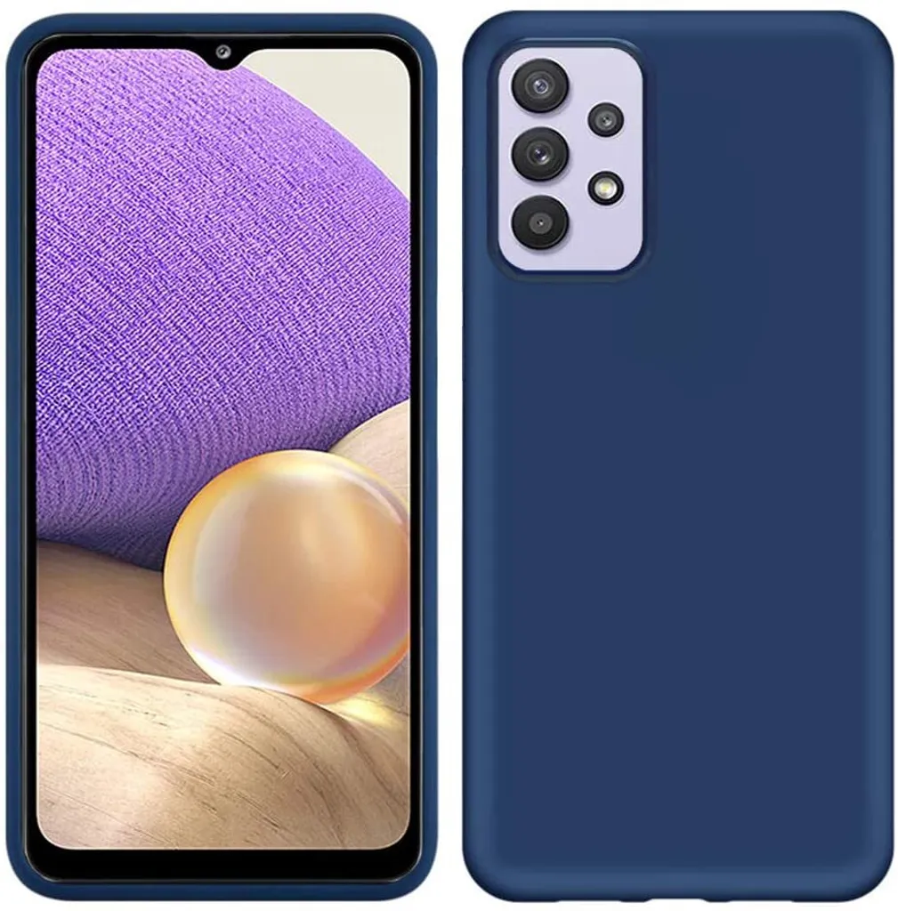 Custodia Samsung A32 5G Blu Silicone Liquido: Protezione Morbida Soft-Touch