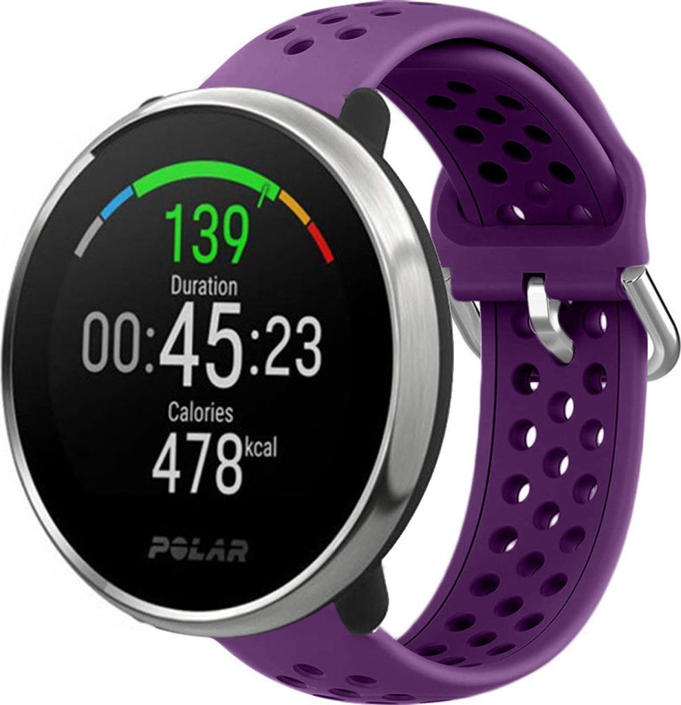 Strap-it Polar Unite Silikonband mit Löchern (Lila)