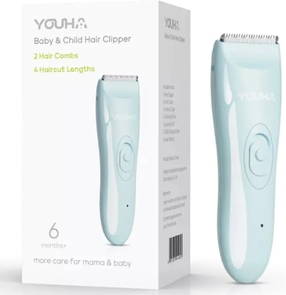 Rasoir Électrique Bébé IPX6 Youha avec Sabots de Coupe et Charge USB