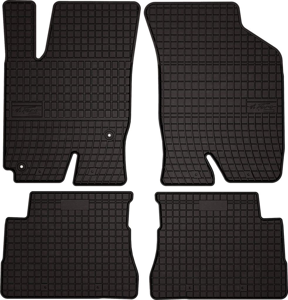 Gummifußmatten passend für Hyundai Getz (Schrägheck, Bj. 2002-2010) – schwarz, passgenau, mit Befestigungen set 4 Stk. - Gummi-Automatten