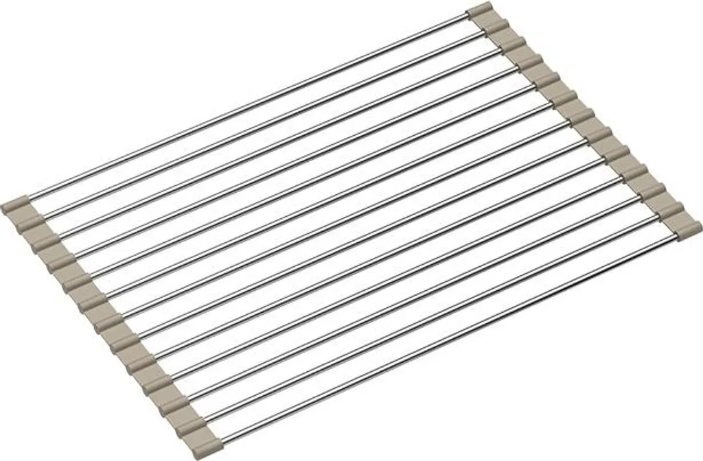 Tappetino Lavello QUADRON Beige 38x25 Silicone Acciaio QMAT Multifunzione