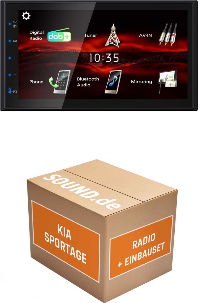 Autoradio Einbaupaket JVC KW-M180DBT passend für KIA Sportage 3 + Lenkradsteuerung | Bluetooth USB