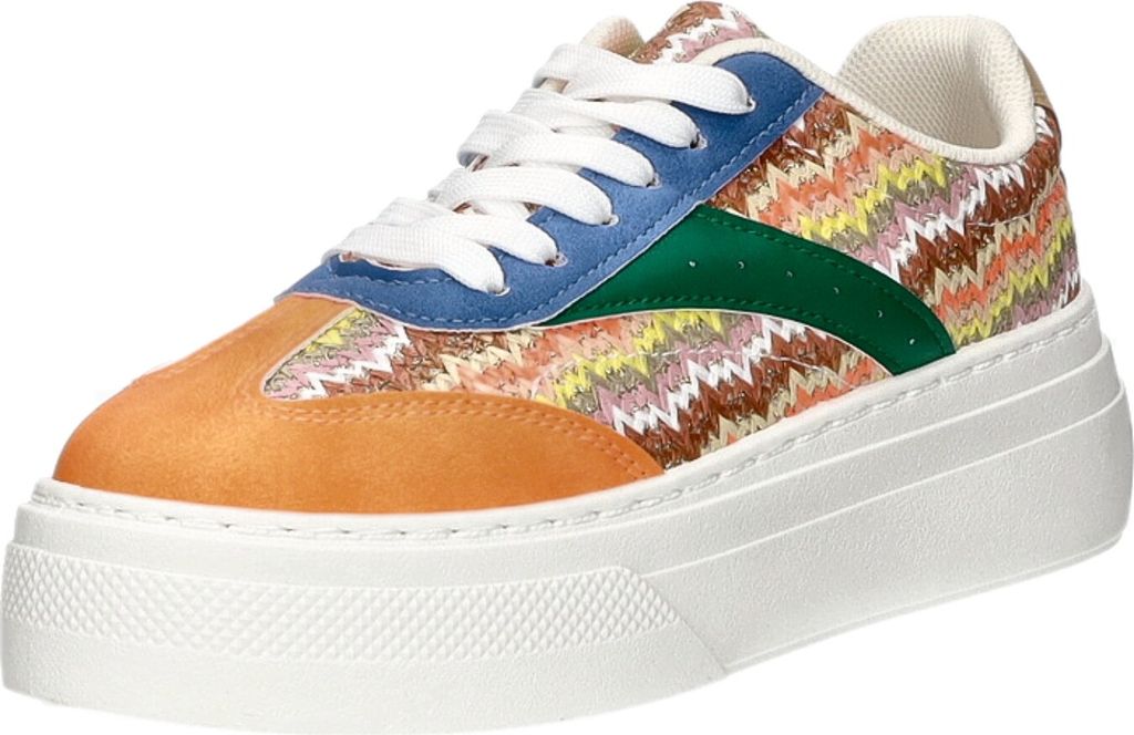living UPDATED Damen-Schnürhalbschuh Orange-Blau-Weiß-Mehrfarbig, Farbe:multicolor, EU Größe:39