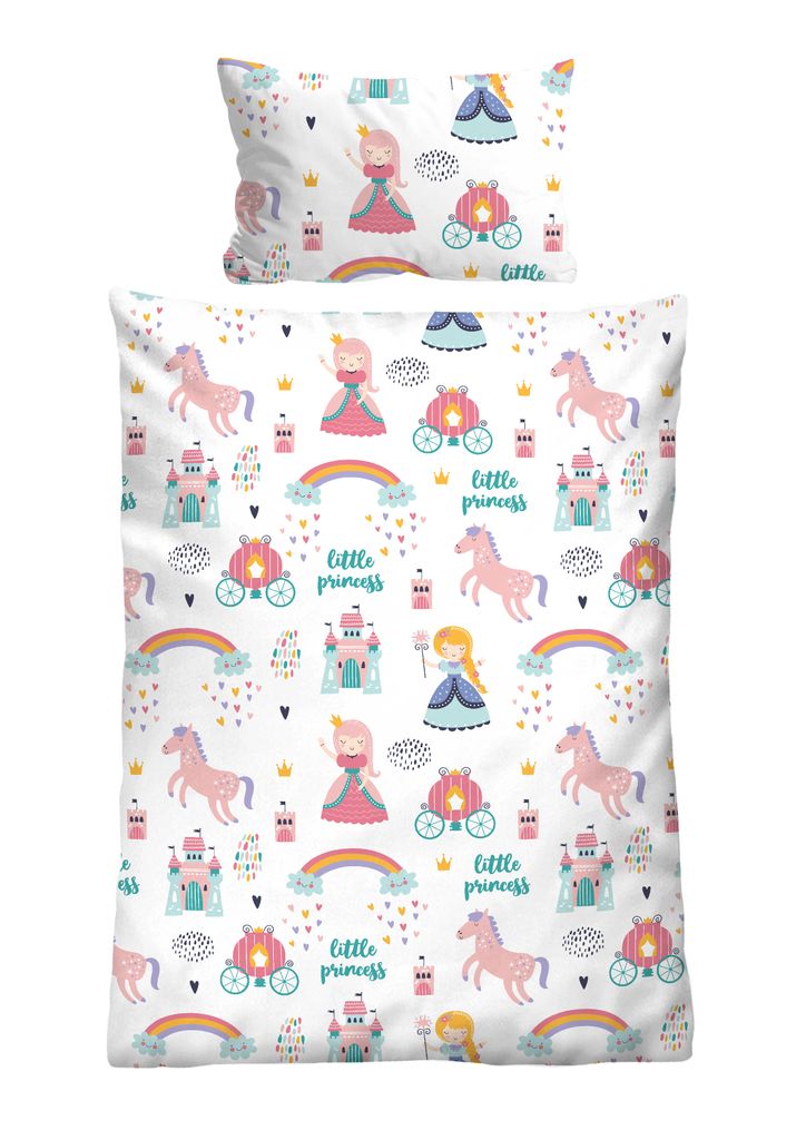 Biberna Feinbiber Bettwäsche Little Princess weiß 100x135 Produktbild 