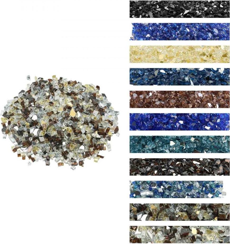 Feuerglas 4,5kg - Glasfelsen 12,7mm - Dekostein in Gold / Transparent / Kupferfarbe