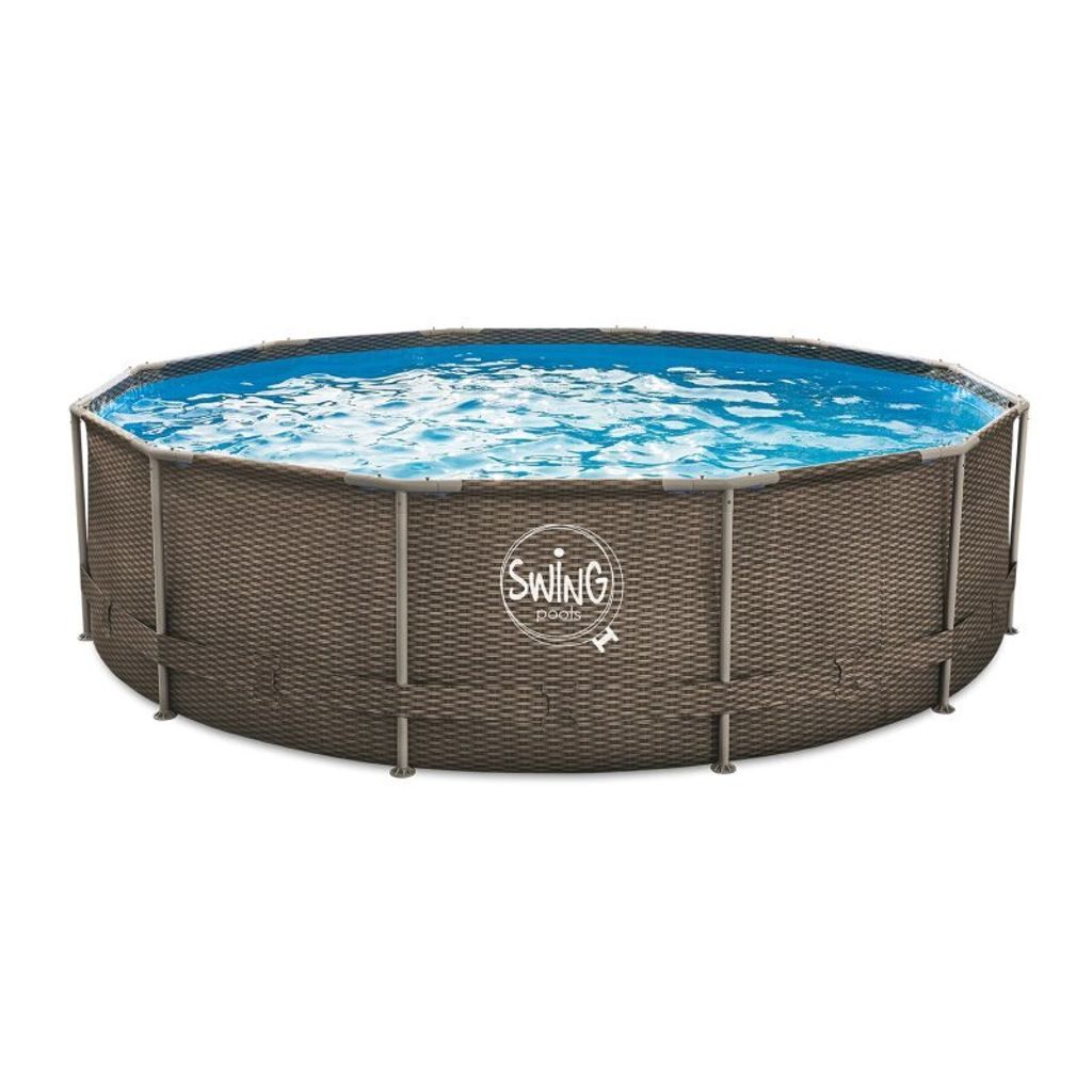 Frame Pool 366 x 91 cm - Rattan dunkel Produktbild 2