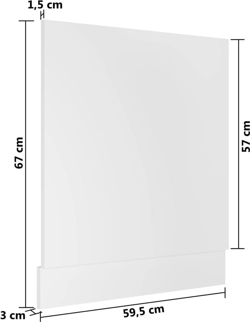 vidaXL Panel do zmywarki biały 59,5x3x67 cm płyta wiórowa Zdjęcie produktu 6
