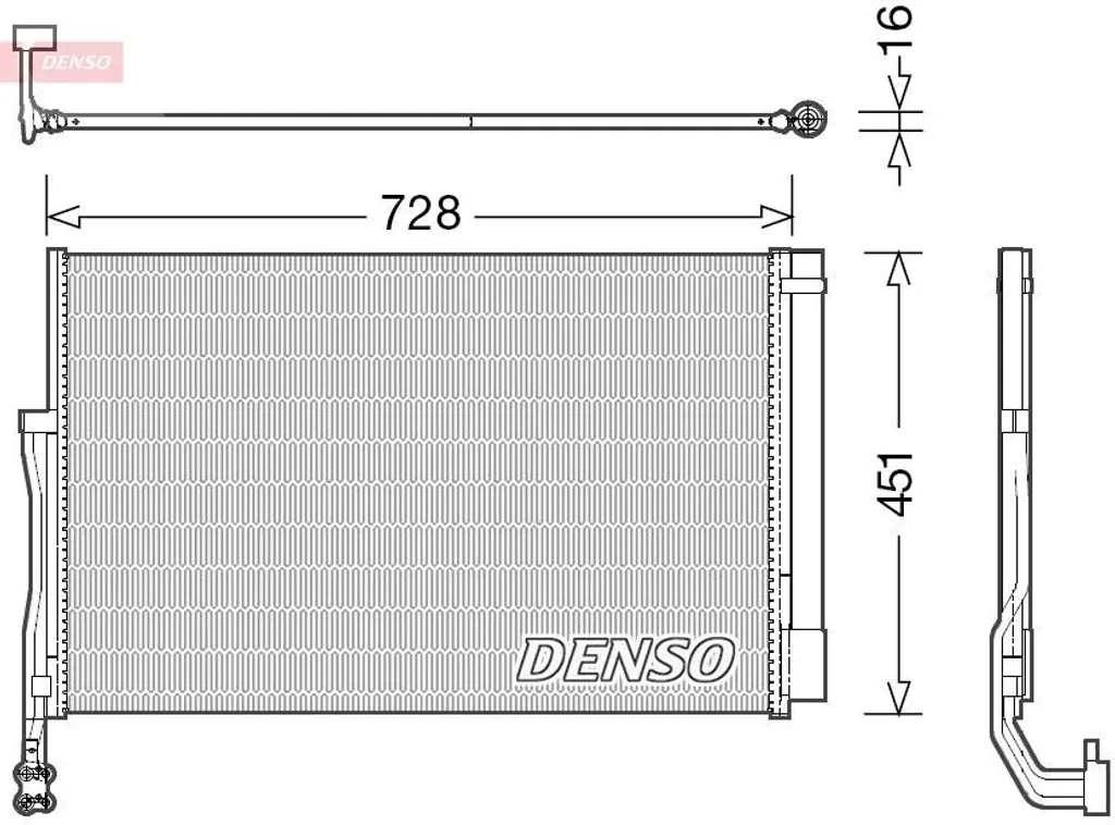 Condenseur de Climatisation DENSO DCN02007 pour VW Touareg 7P avec Filtre